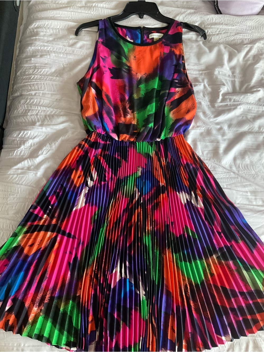 Size 6 Calvin Klein Multi Color Dress
